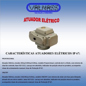 Válvula borboleta com atuador elétrico
